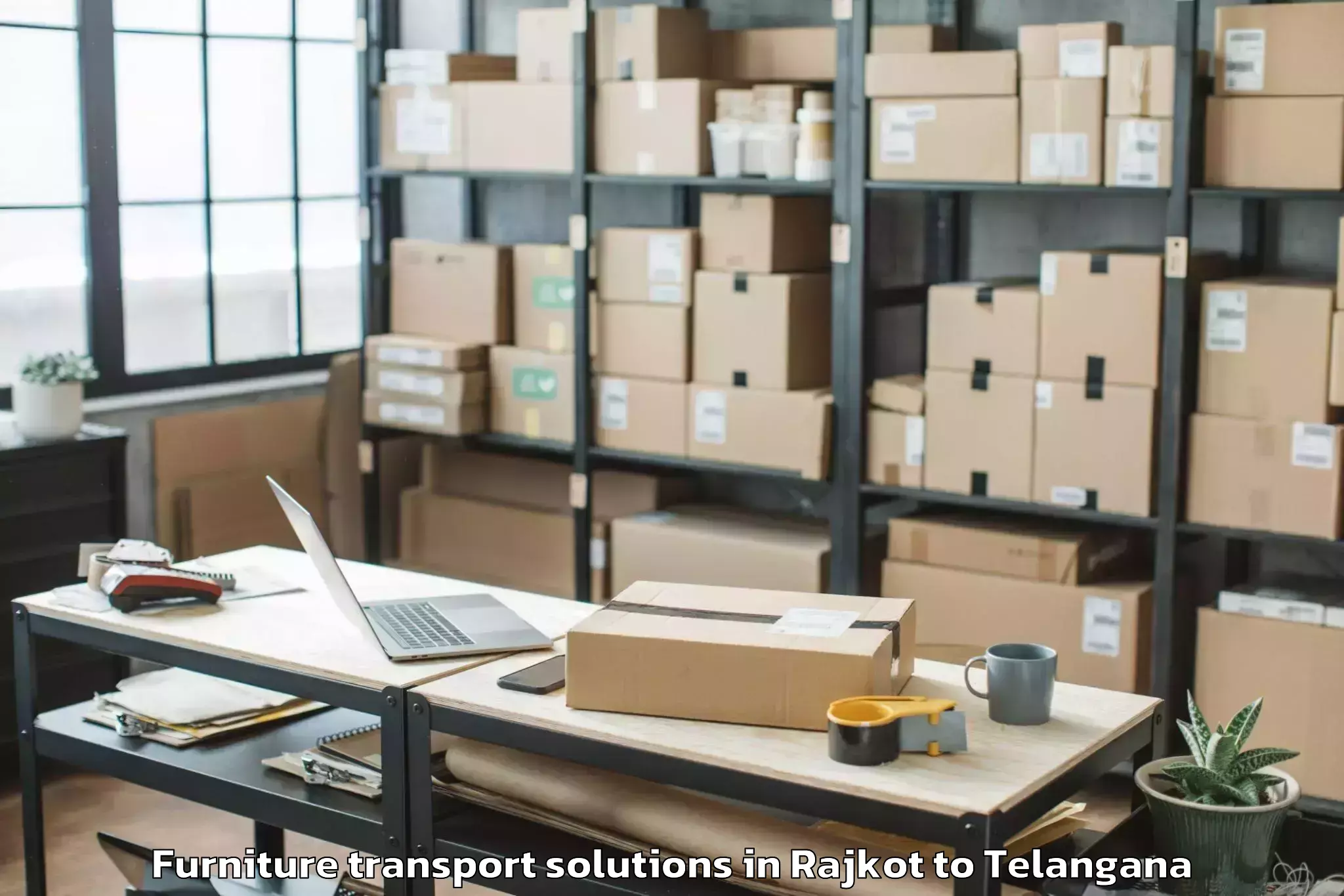 Trusted Rajkot to Bachupally Furniture Transport Solutions